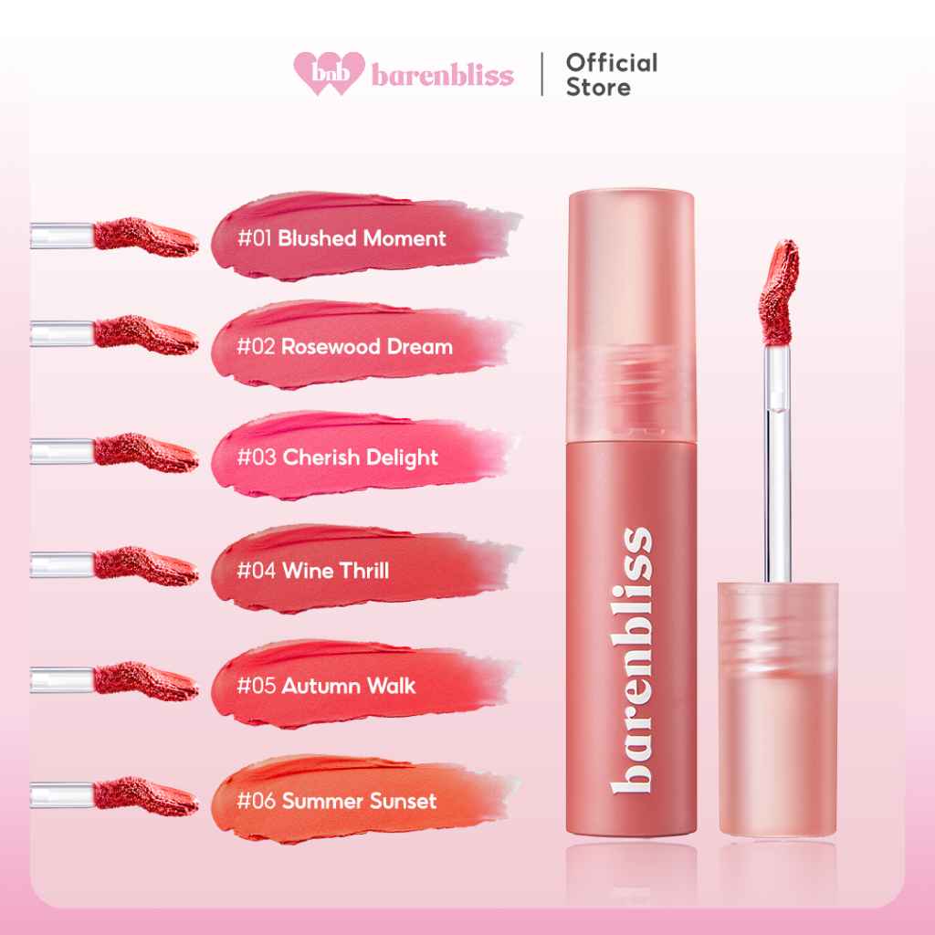 Barenbloom เซตลิปคู่ ลิปทินท์เนื้อฉ่ำพีช + ลิปเวลเว็ตเชอร์รี่ เนื้อแมตต์นุ่ม ติดทน — 4