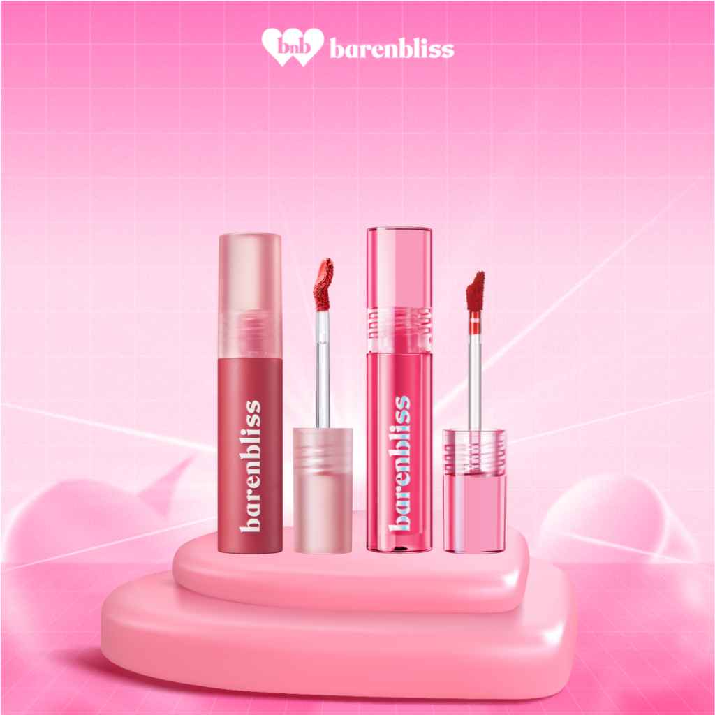 Barenbloom เซตลิปคู่ ลิปทินท์เนื้อฉ่ำพีช + ลิปเวลเว็ตเชอร์รี่ เนื้อแมตต์นุ่ม ติดทน