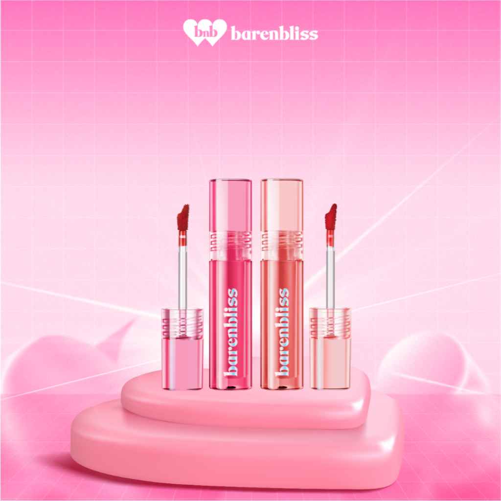 Barenbloom ลิปทินท์พีช เซต 2 แท่ง เนื้อเจลฉ่ำวาว ติดทน ไม่เหนียว 4 สี