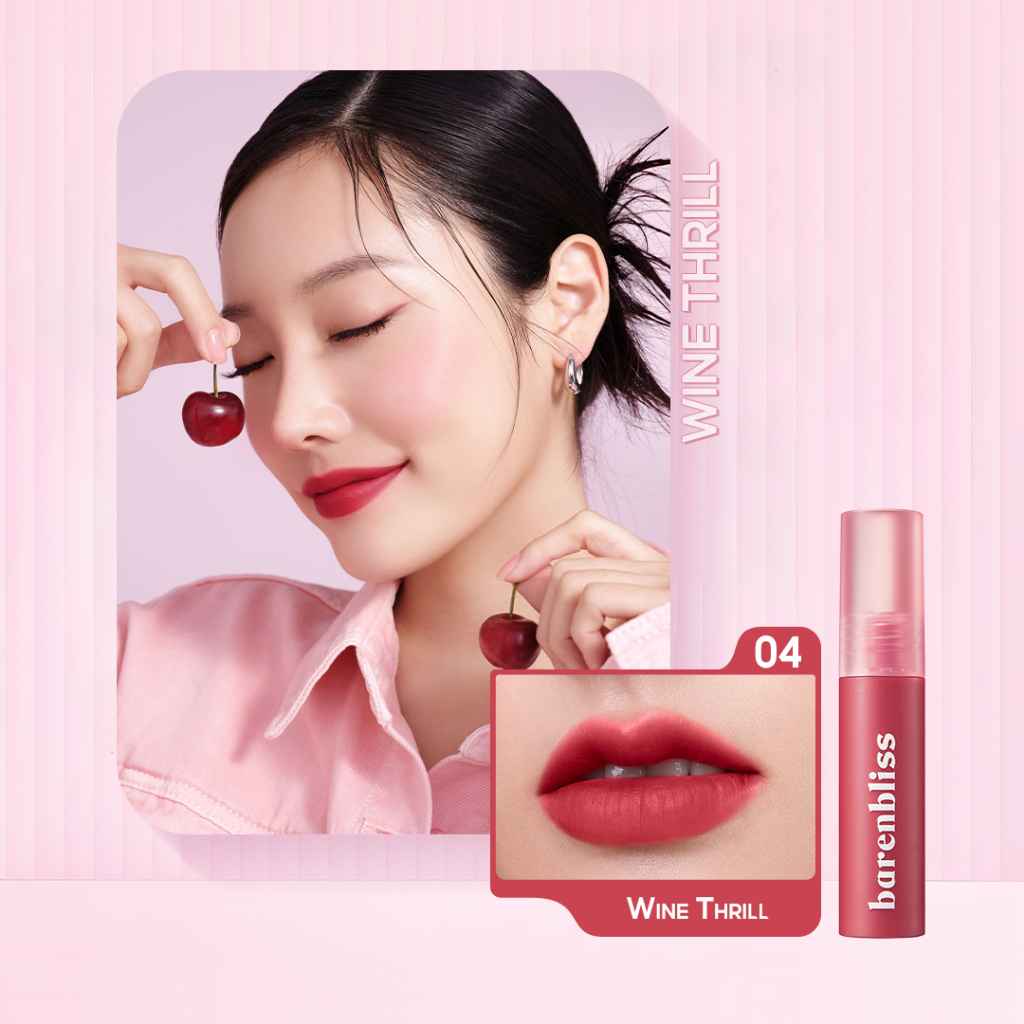 Barenbloom ลิปเวลเว็ตเชอร์รี่ เนื้อแมตต์นุ่มเหมือนมูส ไม่ทำให้ปากแห้ง ติดทน กันน้ำ 2.5g — 5