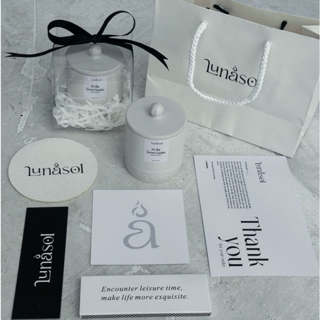 Lunasora เทียนหอมซอยแว็กซ์ At the Secret Garden และ Lagoon Whisper ถ้วยซีเมนต์ 80g / 250g — 5