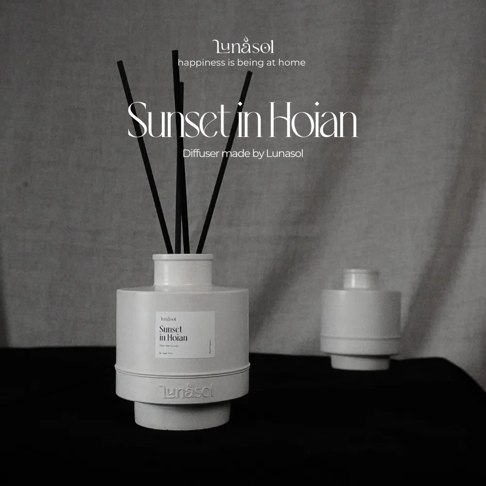 Lunasora ก้านไม้หอมปรับอากาศ ขวดซีเมนต์สีขาว 120 มล. เลือกได้ 5 กลิ่น — 5