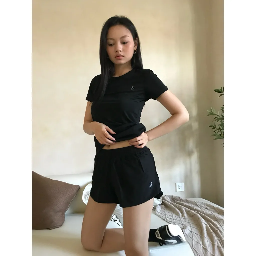 Lady Block กางเกงวิ่งขาสั้น Quick-dry ผ้าแห้งไว ระบายอากาศ มีซับในกันโป๊ — 2