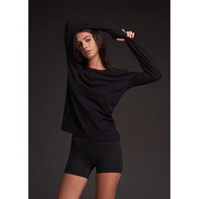 Lady Block เสื้อยืดแขนยาว Rio Top ทรงสปอร์ตหลวม ผ้าคอตตอนยืดเบา ใส่โยคะ ยิม — 3