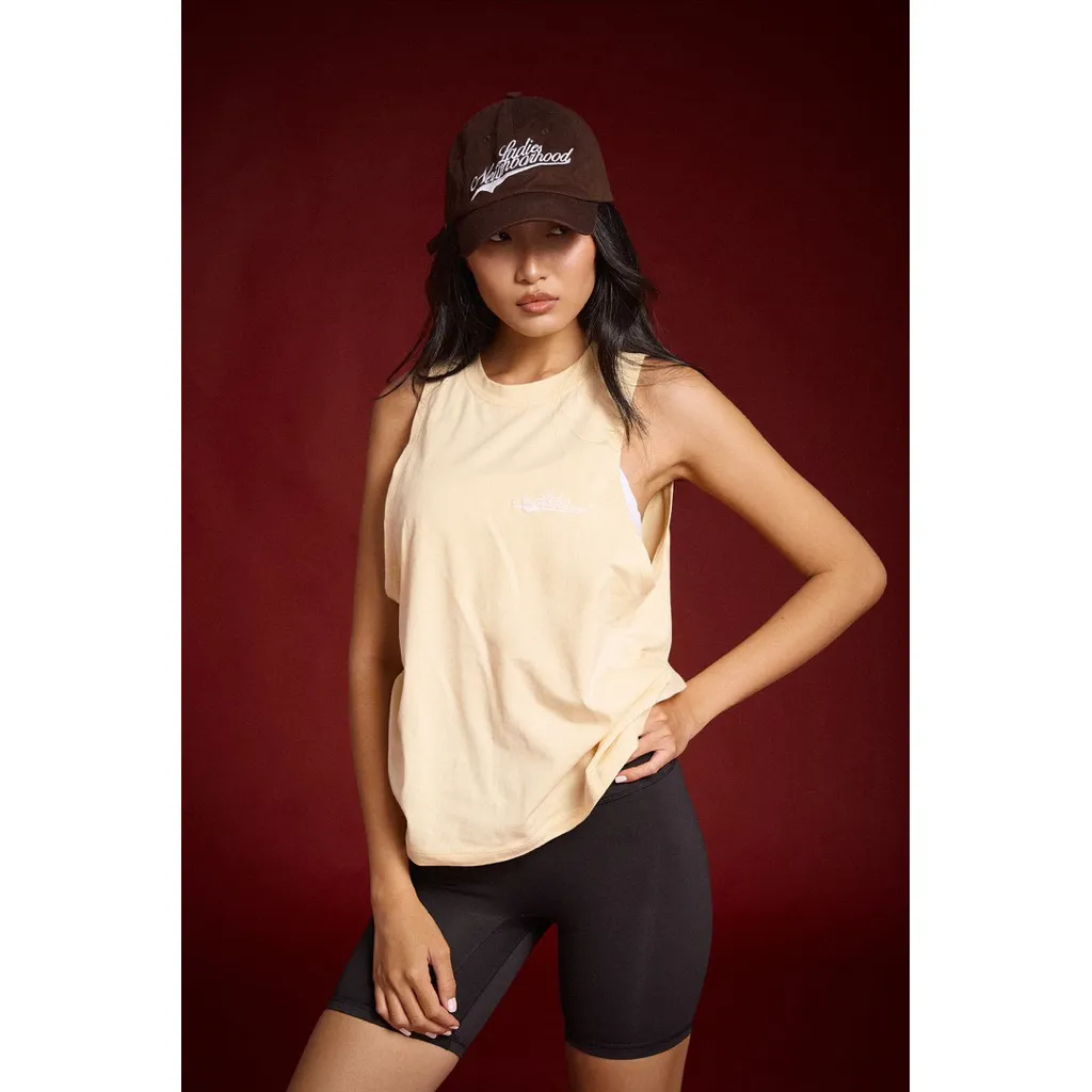 Lady Block เสื้อกล้ามแขนกุด Nara Tank Top คอตตอนยืด 4 ทาง ระบายอากาศ ปักโลโก้นูน