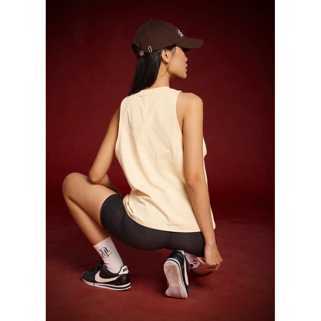 Lady Block เสื้อกล้ามแขนกุด Nara Tank Top คอตตอนยืด 4 ทาง ระบายอากาศ ปักโลโก้นูน — 3