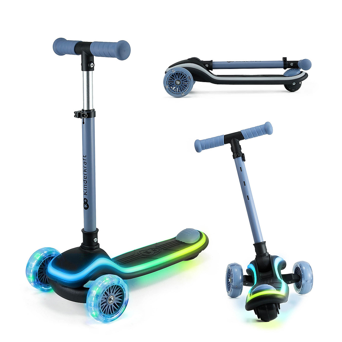 Kindercraft Raketa สกูตเตอร์ 3 ล้อมีไฟ LED เด็ก 2 ขวบขึ้นไป พับได้ ปรับความสูงได้ — 5