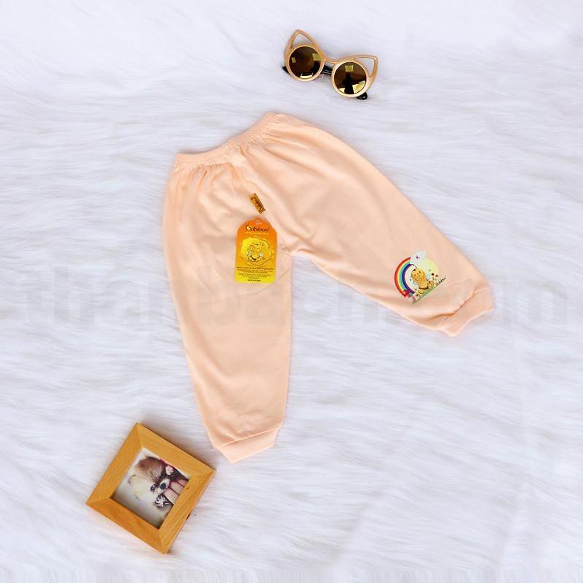 Bebiboo ชุดเด็กแรกเกิด ผ้าคอตตอนนุ่ม คอวี แขนสั้น เสื้อ+กางเกง 5 สี 5 ไซซ์ — 6