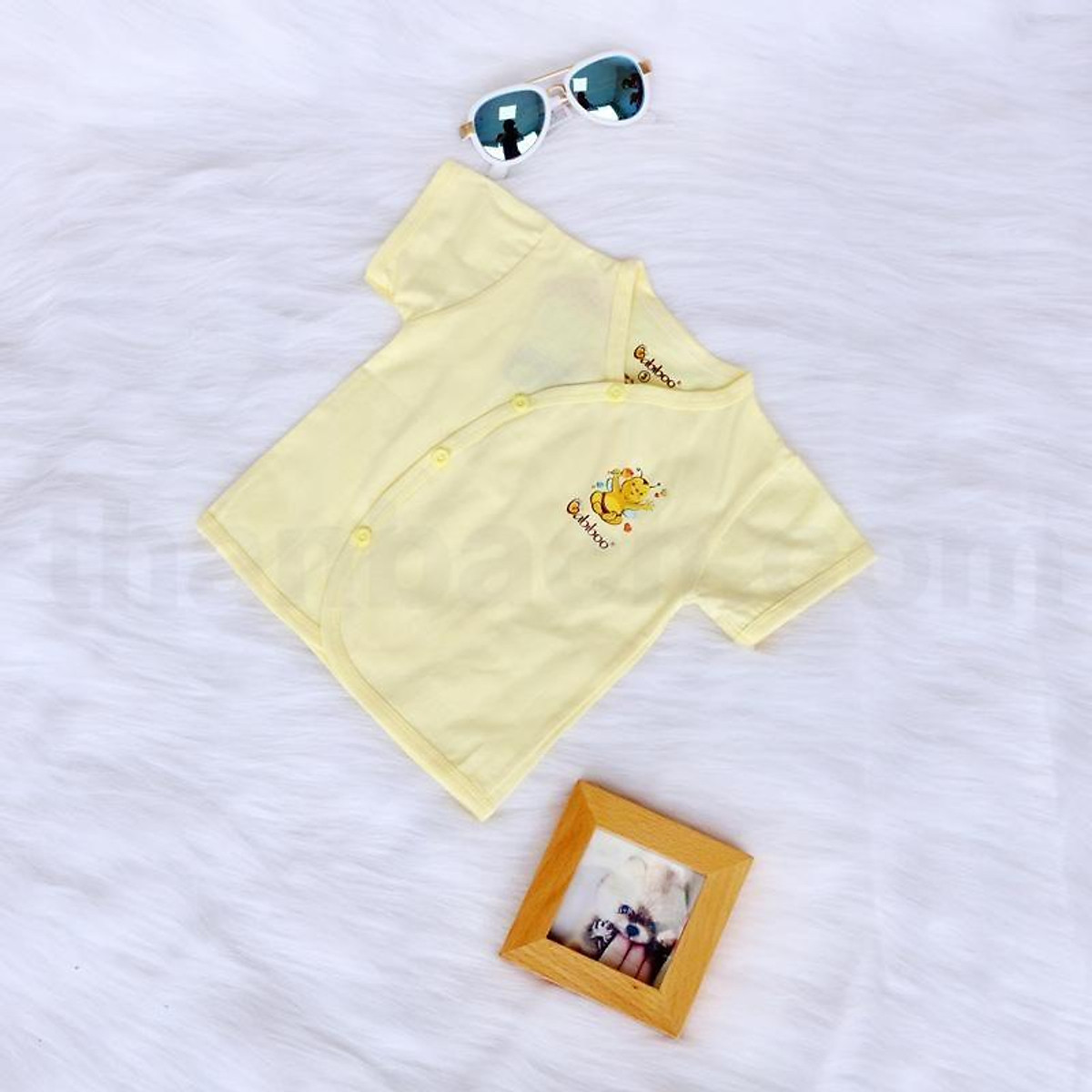 Bebiboo ชุดเด็กแรกเกิด ผ้าคอตตอนนุ่ม คอวี แขนสั้น เสื้อ+กางเกง 5 สี 5 ไซซ์ — 7