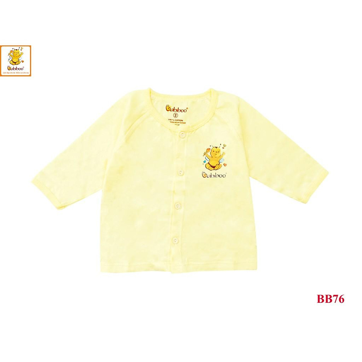 Bebiboo เสื้อเด็กแรกเกิด แขนยาว ติดกระดุมหน้า ผ้าคอตตอนยืดนุ่ม 5 สี 5 ไซซ์ — 5