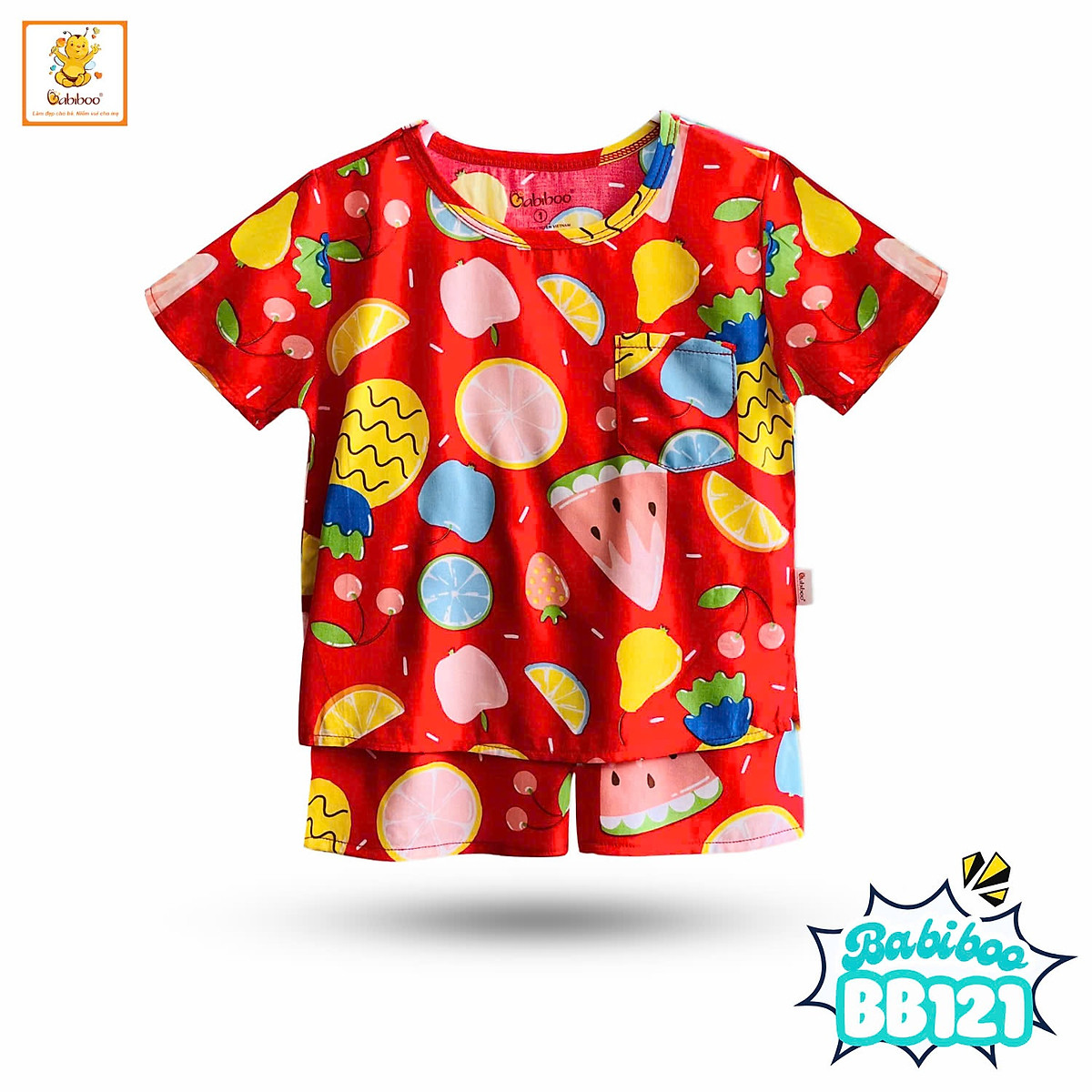 Bebiboo ชุดเสื้อกางเกงขาสั้นเด็ก ผ้าโทเรเย็นสบาย ลายน่ารัก สำหรับ 6-36 เดือน (สุ่มลาย) — 4
