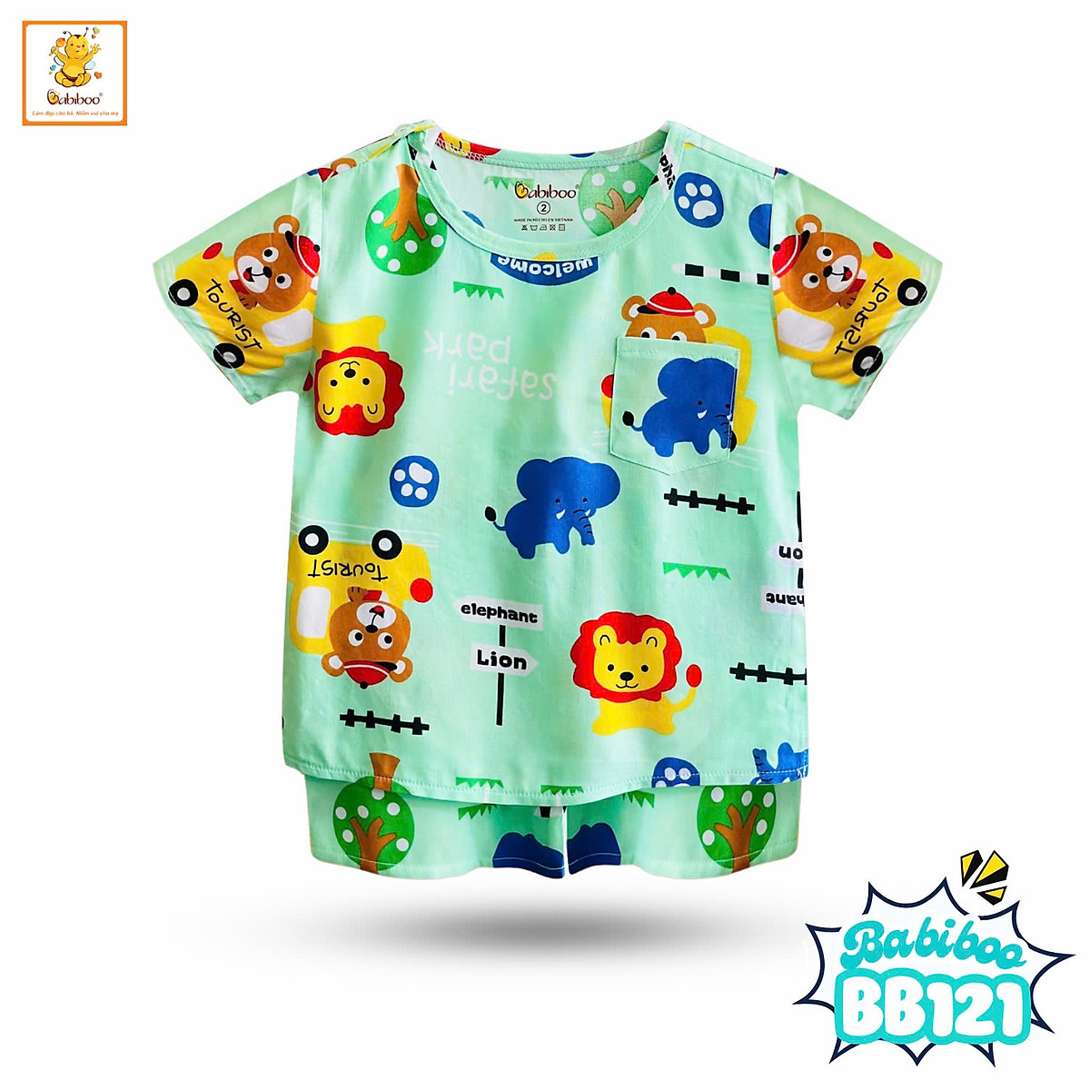 Bebiboo ชุดเสื้อกางเกงขาสั้นเด็ก ผ้าโทเรเย็นสบาย ลายน่ารัก สำหรับ 6-36 เดือน (สุ่มลาย) — 8