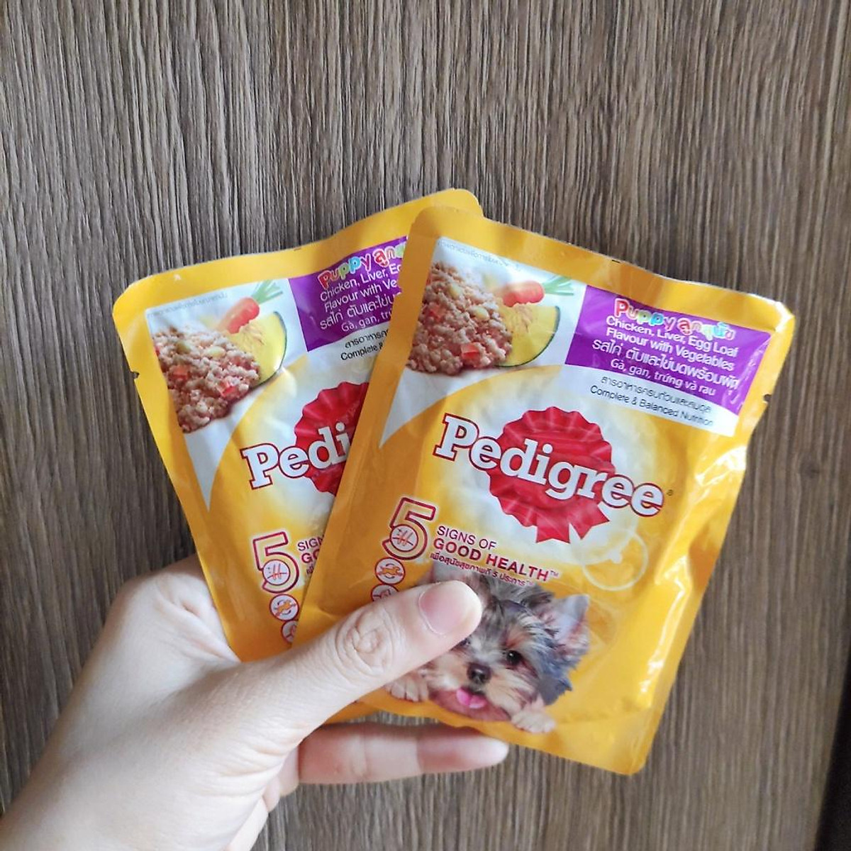 Pedigri อาหารเปียกลูกสุนัข ซอง 80 กรัม รสไก่ ตับ ไข่ และผัก ซื้อ 1 / 6 / 12 ซอง — 3