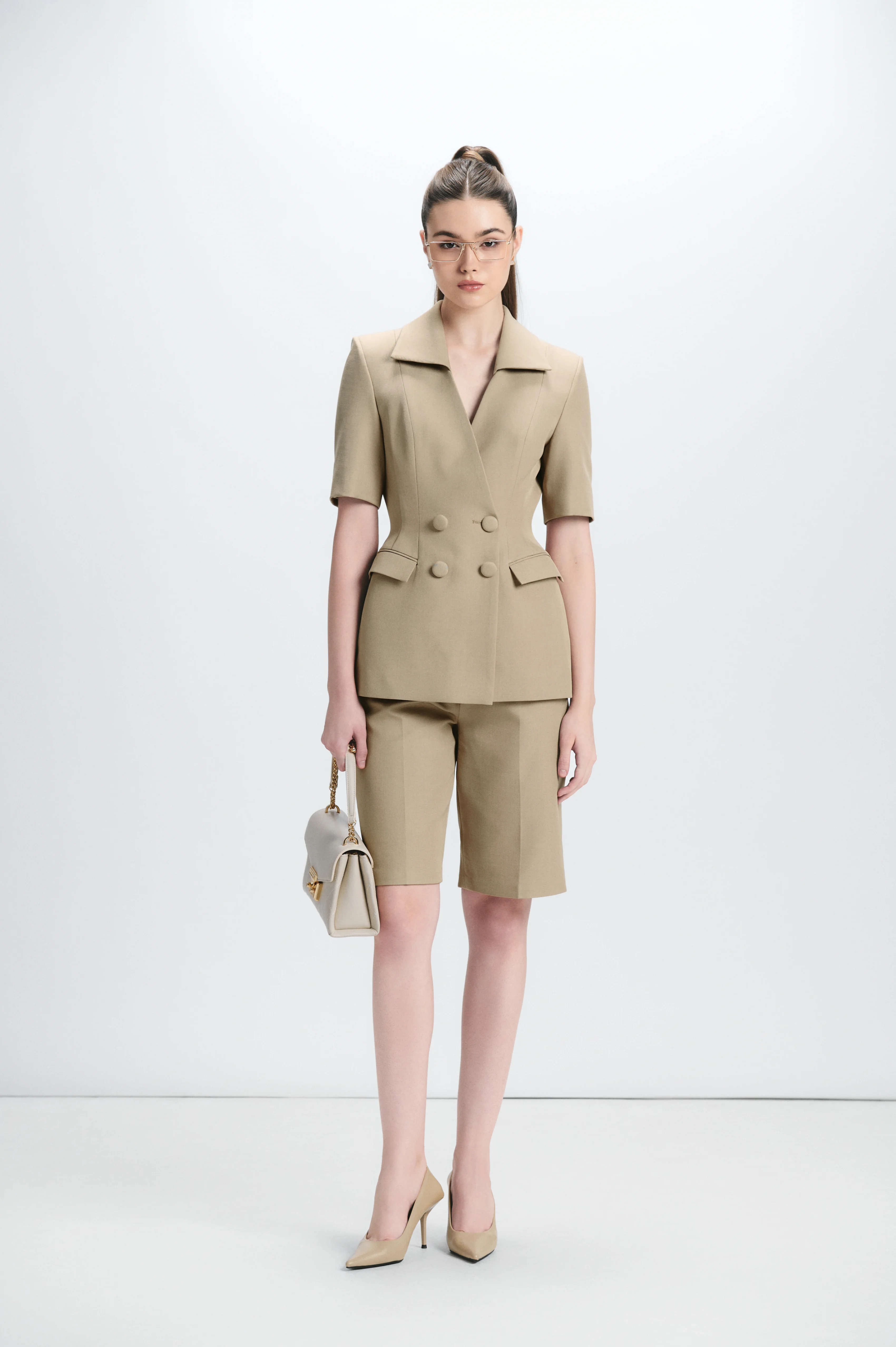 Nancy Blazer — เบลเซอร์ทรงนาฬิกาทราย สีเบจ — 5