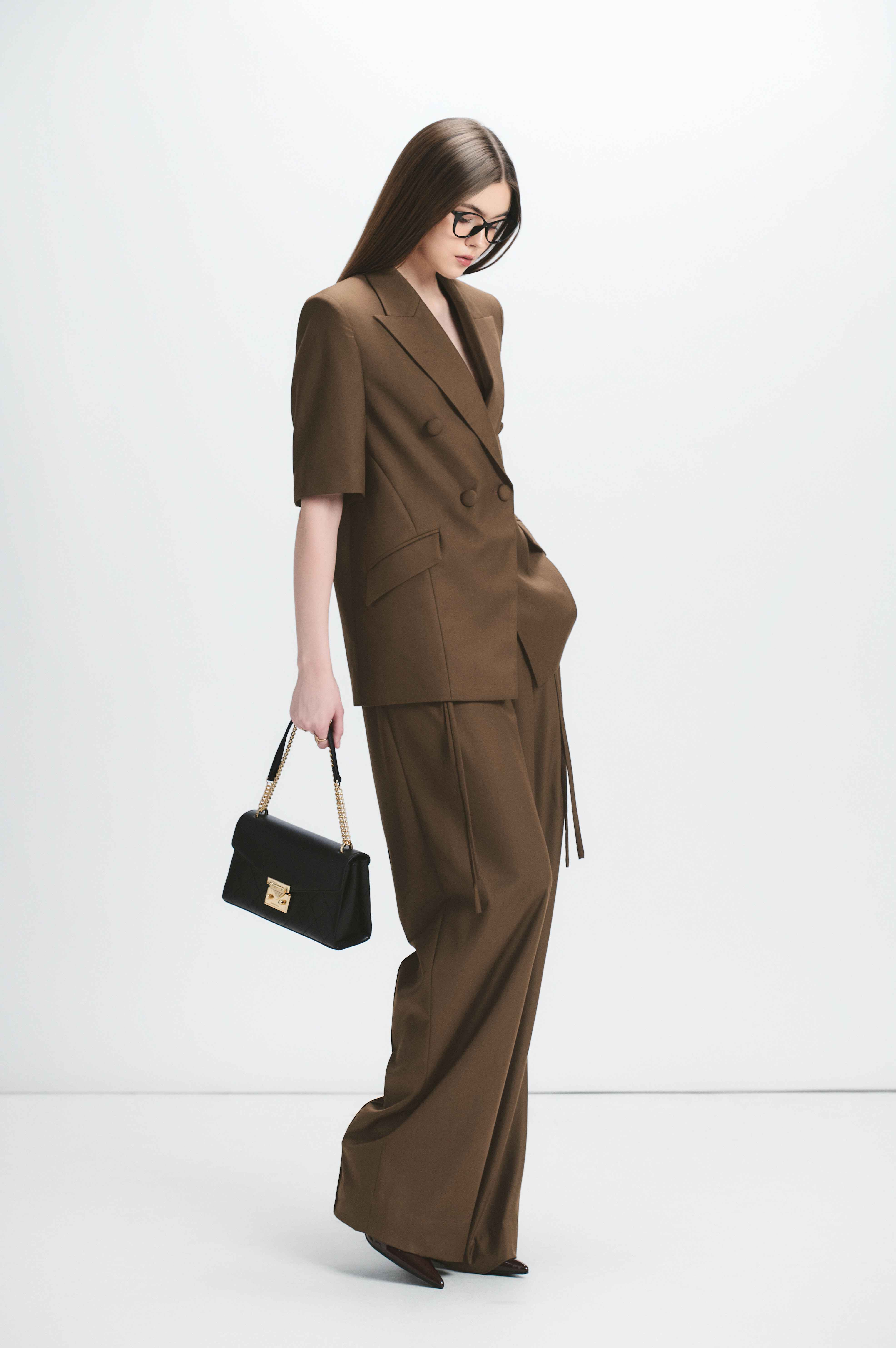 Mega Pants Choco — กางเกงเอวสูงขากว้าง สีช็อกโก — 4