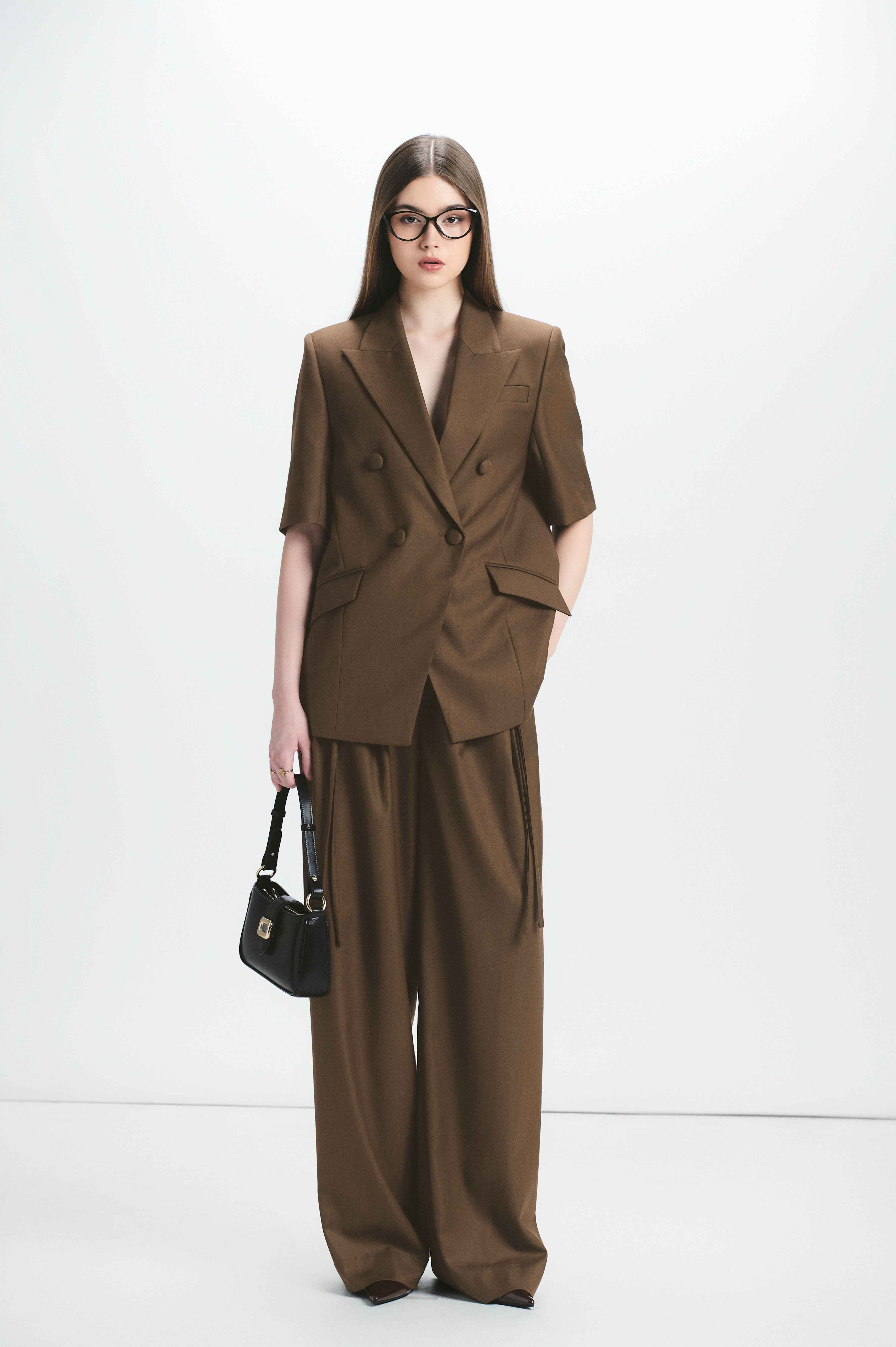 Mega Pants Choco — กางเกงเอวสูงขากว้าง สีช็อกโก — 5