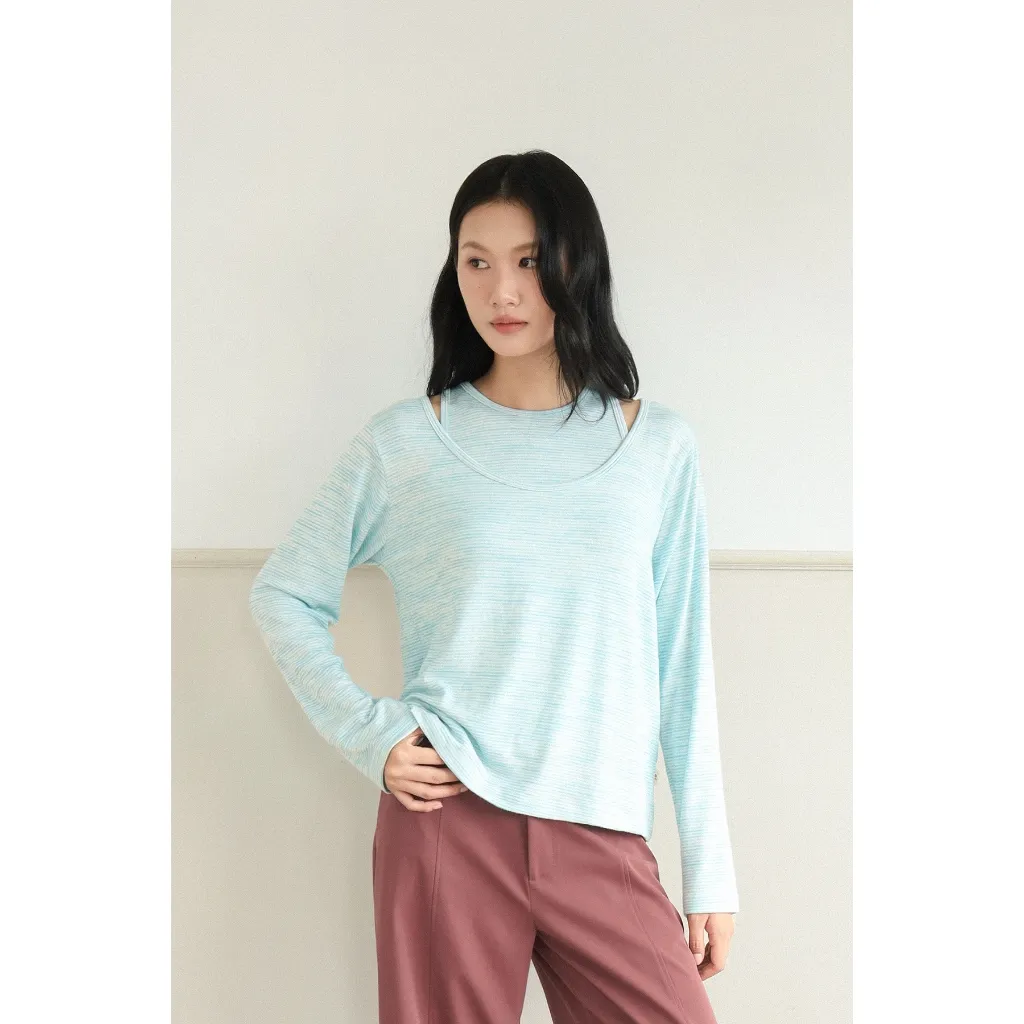 Ink Flow Top — เซตเสื้อกล้ามกับเสื้อแขนยาวลายทาง