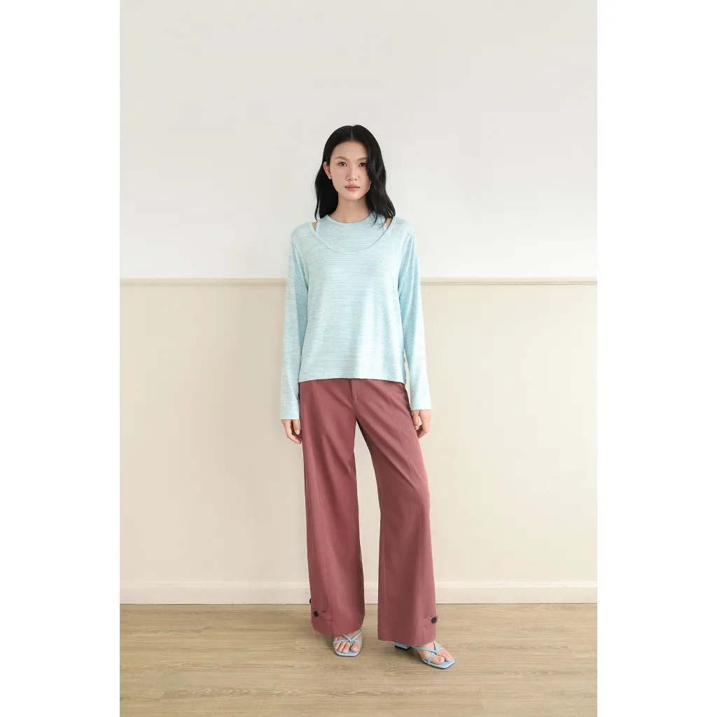Ink Flow Top — เซตเสื้อกล้ามกับเสื้อแขนยาวลายทาง — 3