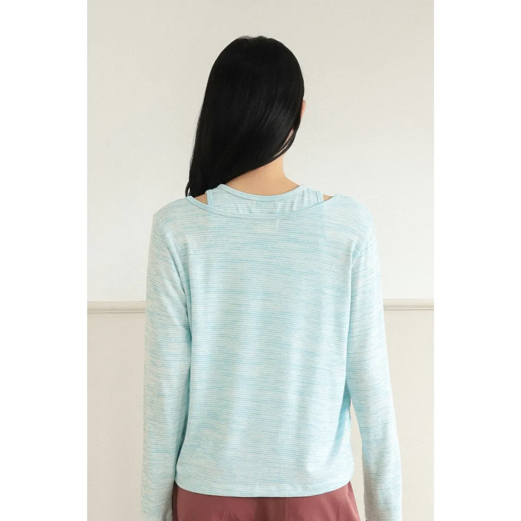 Ink Flow Top — เซตเสื้อกล้ามกับเสื้อแขนยาวลายทาง — 5