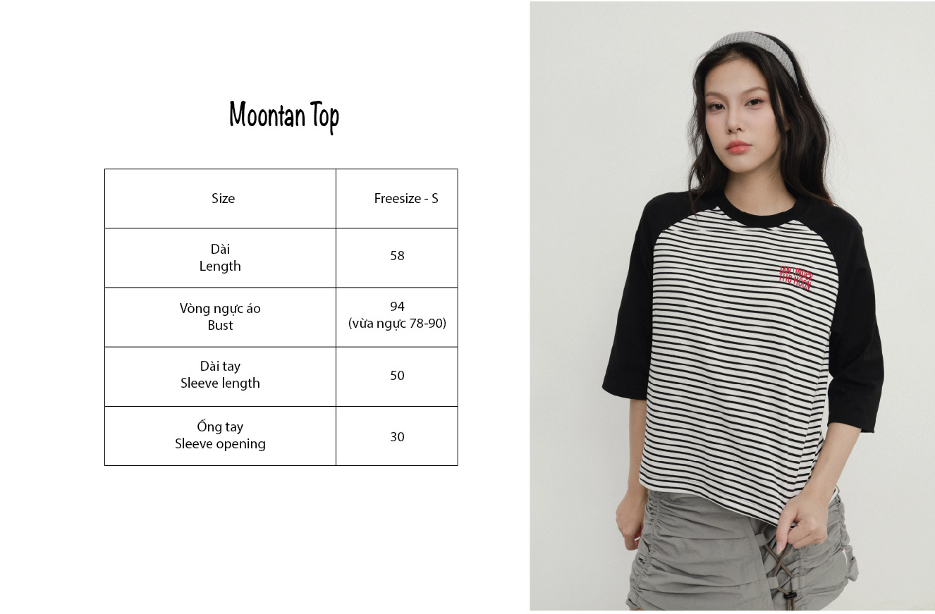 Raglan Stripe Tee — เสื้อแขนราแกลนลายทางขาวดำ — 2