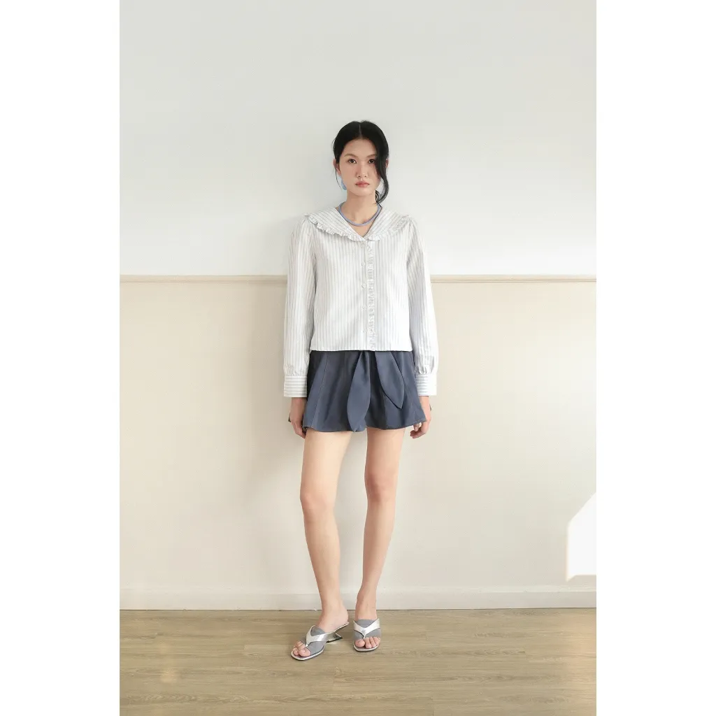 Sailor Moonlit — เสื้อเชิ้ตคอกะลาสี ชายระบาย