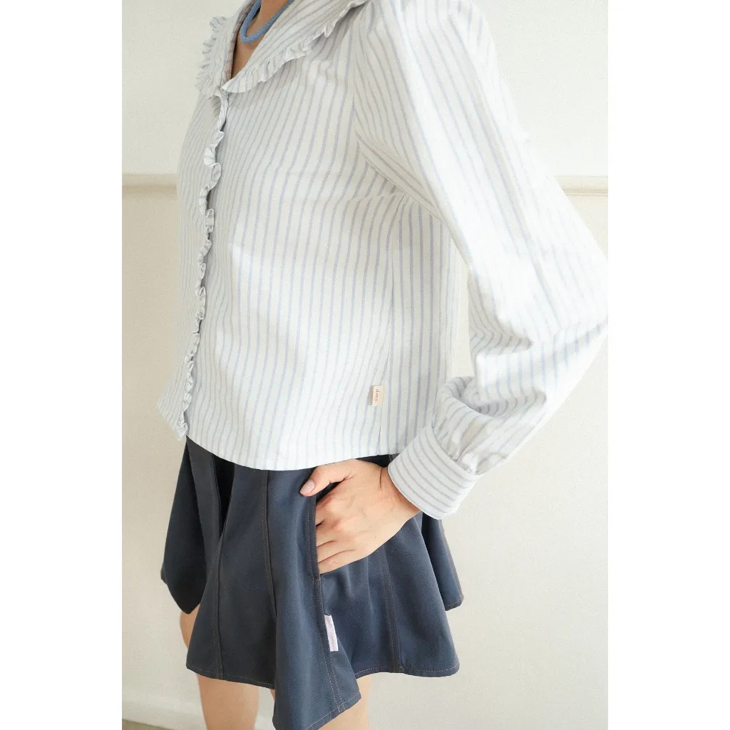 Sailor Moonlit — เสื้อเชิ้ตคอกะลาสี ชายระบาย — 6
