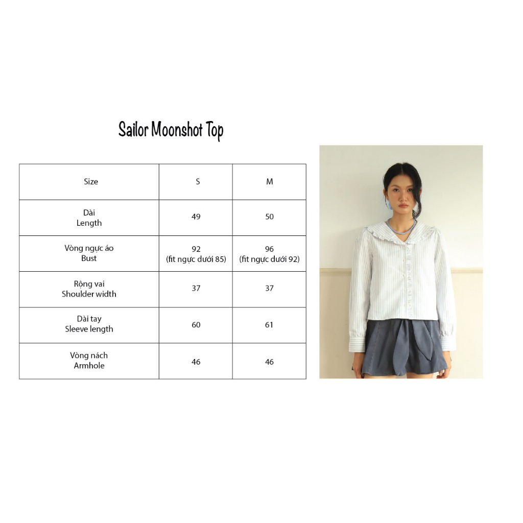 Sailor Moonlit — เสื้อเชิ้ตคอกะลาสี ชายระบาย — 8