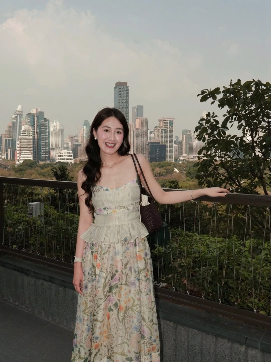 Floral Peplum Maxi Dress — เดรสแม็กซี่สายเดี่ยวจับจีบลายดอกไม้ ชายระบาย — 6