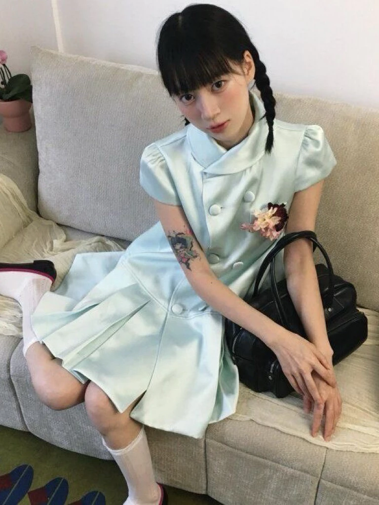 Mint French Dress — เดรสสั้นทรงตรงสีมินต์ สไตล์ฝรั่งเศส — 5