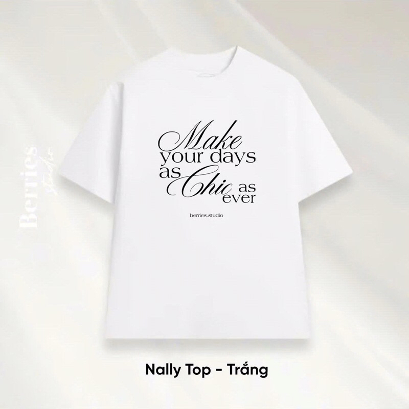 Nally Tee — เสื้อยืดคอตตอนหนาโอเวอร์ไซซ์ สกรีนข้อความ — 2