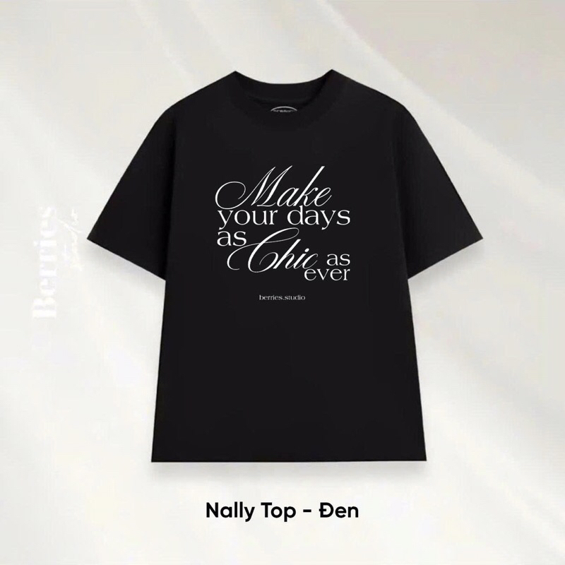 Nally Tee — เสื้อยืดคอตตอนหนาโอเวอร์ไซซ์ สกรีนข้อความ — 4