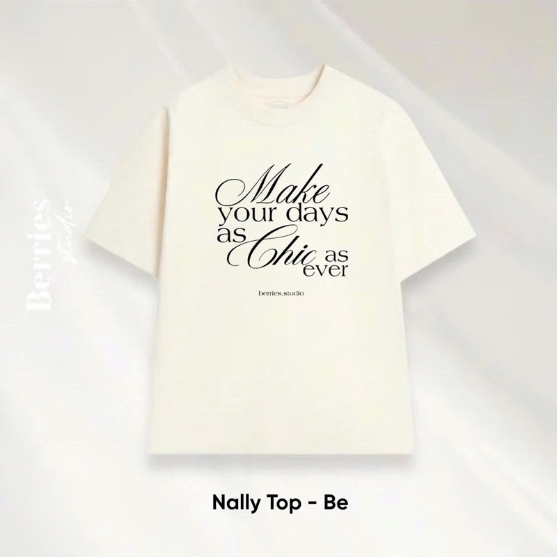 Nally Tee — เสื้อยืดคอตตอนหนาโอเวอร์ไซซ์ สกรีนข้อความ — 5