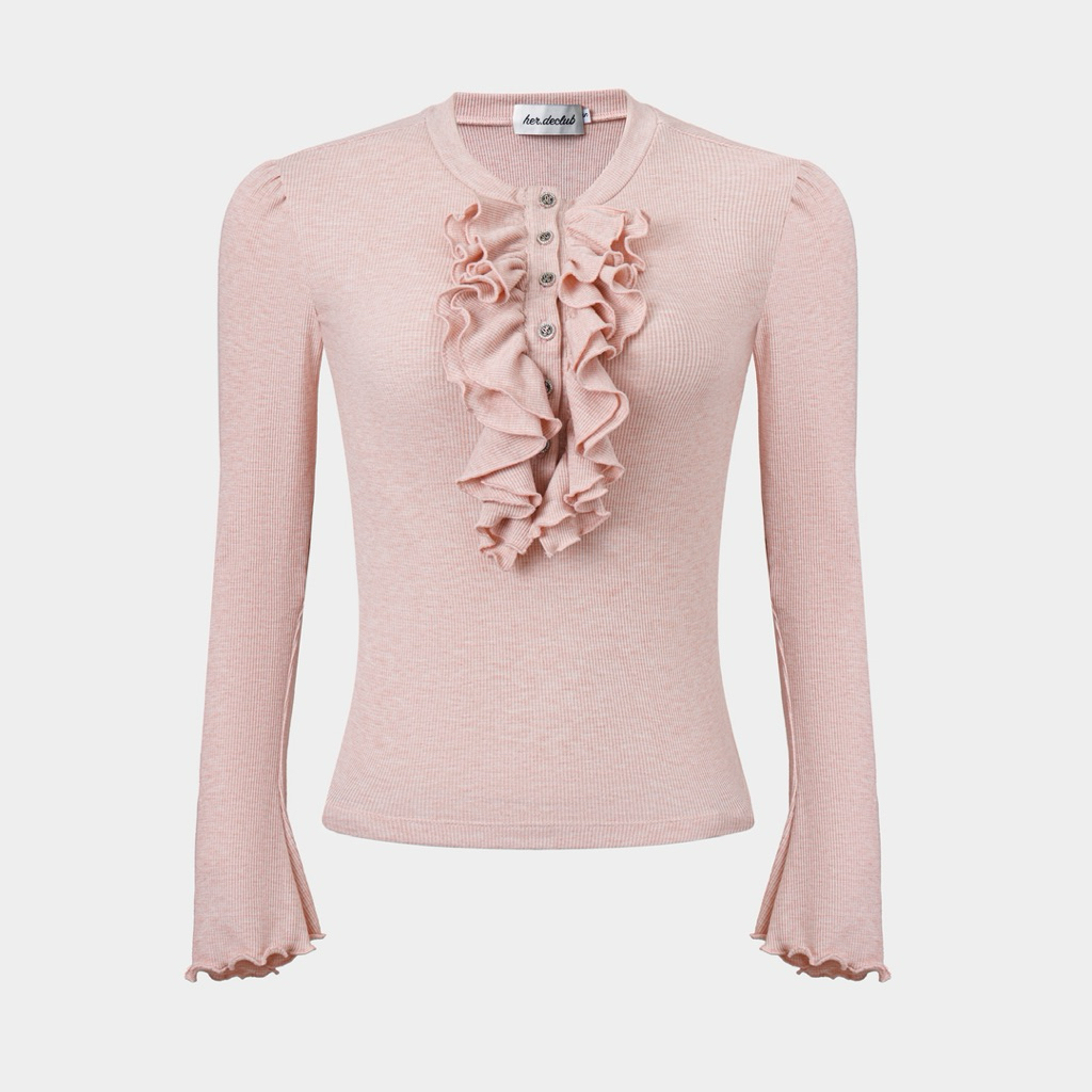 Josie Top — เสื้อแขนยาวแต่งระบายหน้าอก — 2