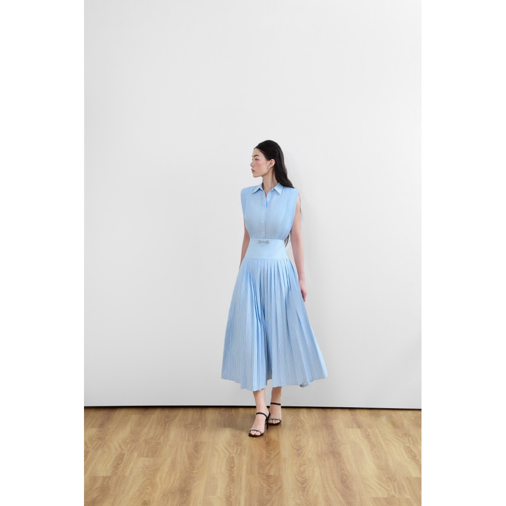 Madison Pleated Dress — เดรสยาวพลีท ทรงเอวสูง — 3