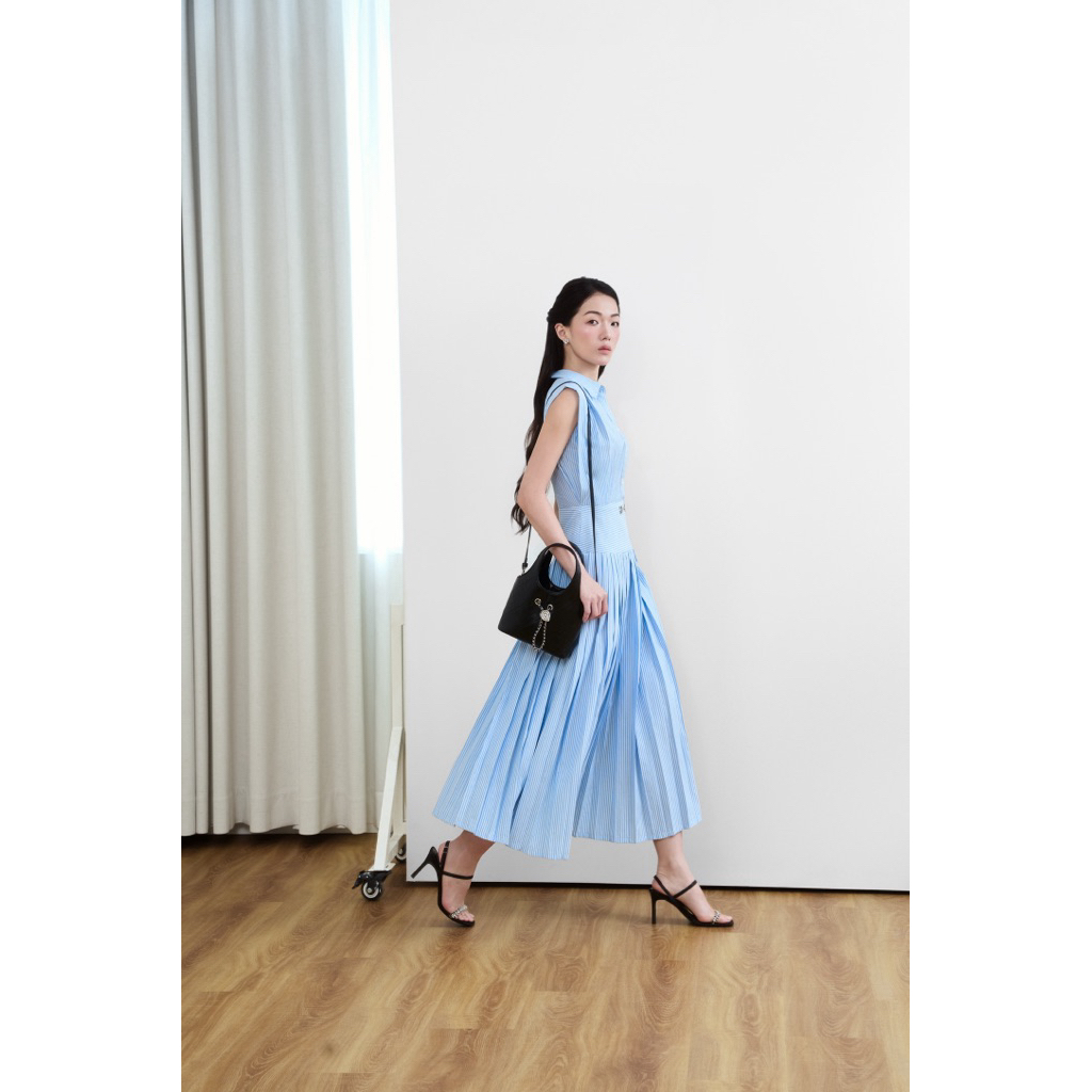 Madison Pleated Dress — เดรสยาวพลีท ทรงเอวสูง — 5