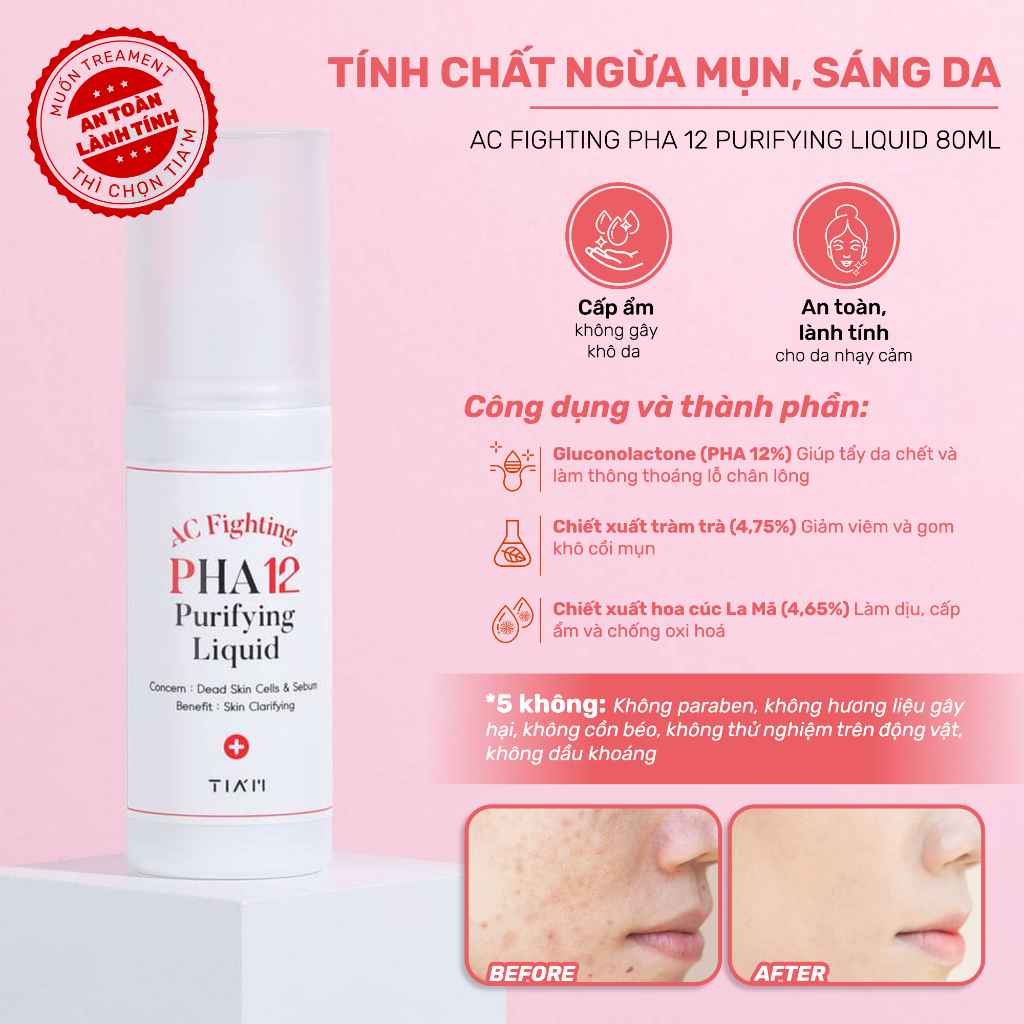 Bộ 3 Tinh Chất PHA, Serum Niacinamide 20% 40ml, Kem Dưỡng Niacinamide 5% 60ml — 5
