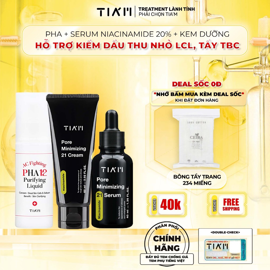 Bộ 3 Tinh Chất PHA, Serum Niacinamide 20% 40ml, Kem Dưỡng Niacinamide 5% 60ml — 2