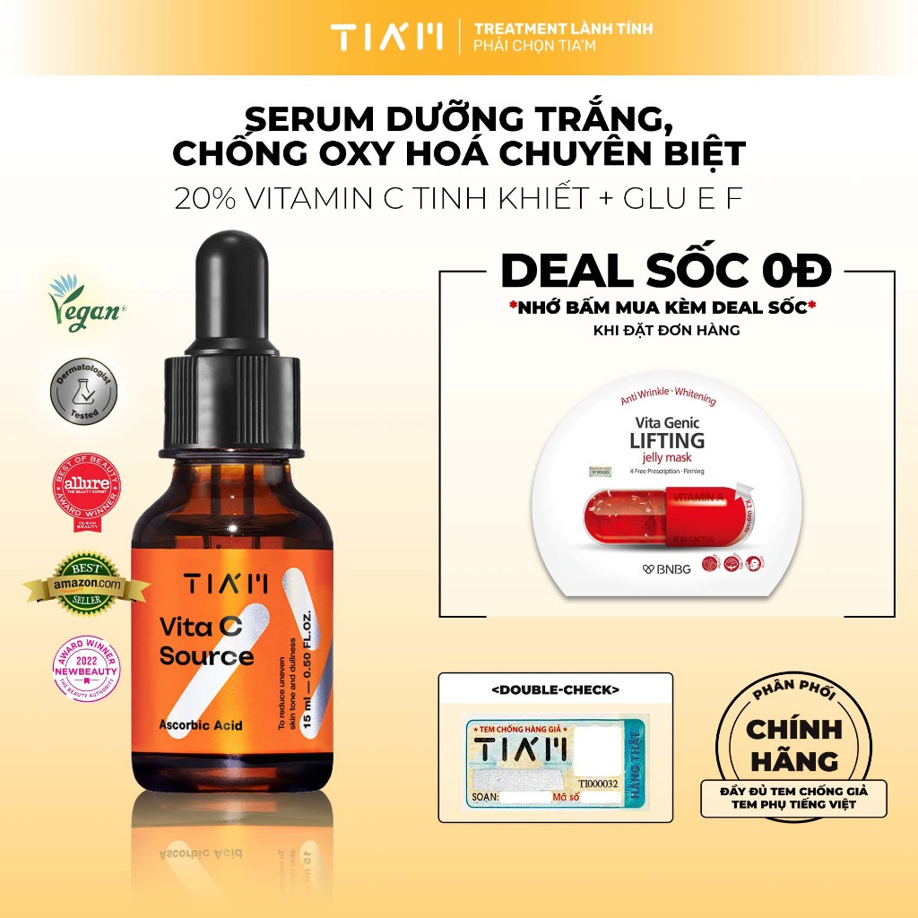 Serum Vitamin C 20% Tia'm Vita C Source 15ml · ล็อตใหม่